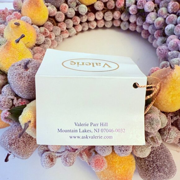 Frosted Sugared Fruit Wreath Artificial Home Decor VTG Centerpiece By Valerie - Picture 12 of 15